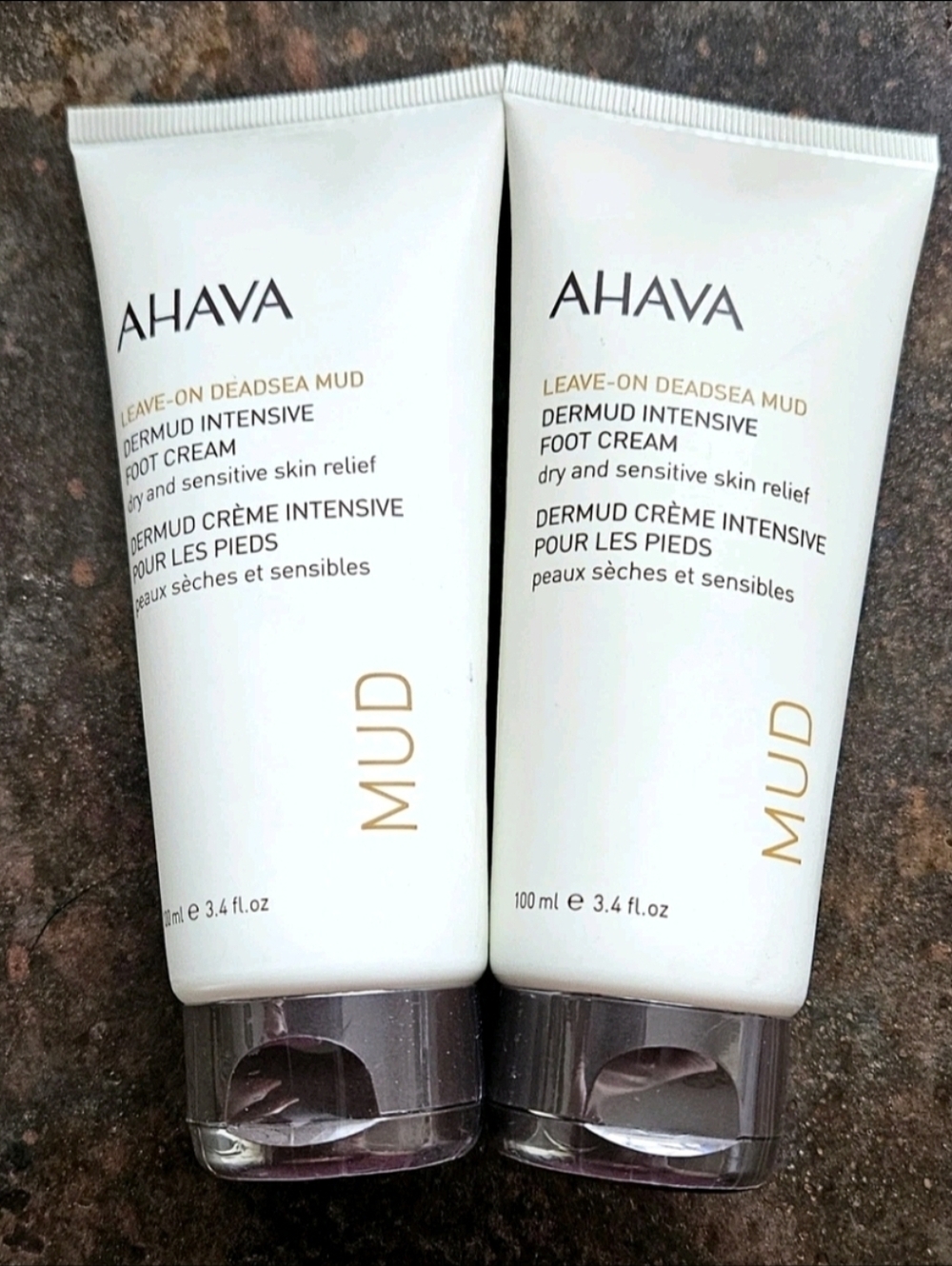 2 Ahava Leave On Deadsea Mud Dermud Intesnsive Foot Cream 3.4 oz each SEALED!